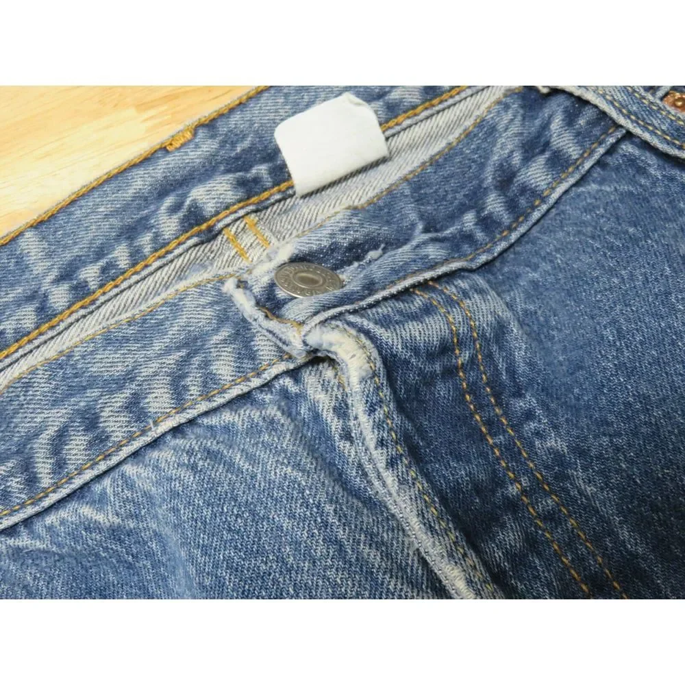 Mens‎ Levis 501 XX Denim Blue Jeans Cotton Straight Leg 42x30 Wear On Hems